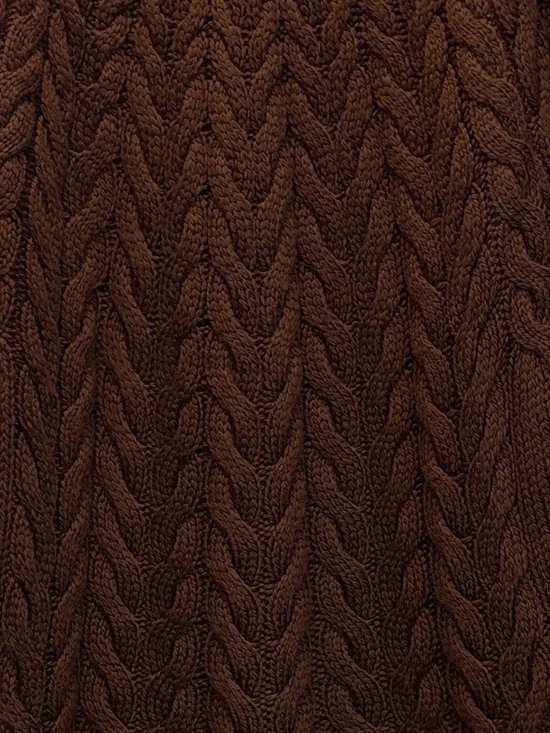 Sézane Drew Merino Wool Cable Knit Sweater Dress Brown Size Medium - Picture 8 of 13